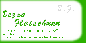 dezso fleischman business card